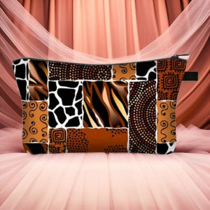 Ethnic Print Cosmetic Bag - Afro Ladies Toiletry Bag