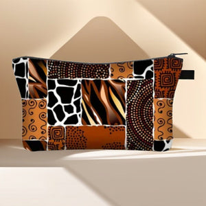 Ethnic Print Cosmetic Bag - Afro Ladies Toiletry Bag