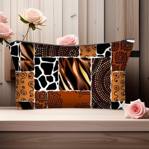 Ethnic Print Cosmetic Bag - Afro Ladies Toiletry Bag