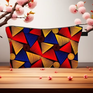 Ethnic Print Cosmetic Bag - Afro Ladies Toiletry Bag