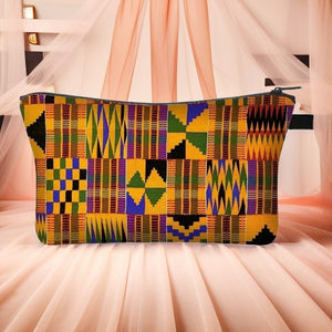Ethnic Print Cosmetic Bag - Afro Ladies Toiletry Bag