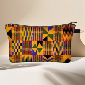 Ethnic Print Cosmetic Bag - Afro Ladies Toiletry Bag