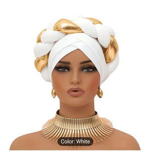 African Ethnic Sponge Twist Braid Turban Hat – Vibrant & Elegant Headwear for Every Occasion - Esther Collective store