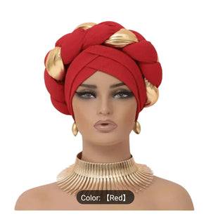 African Ethnic Sponge Twist Braid Turban Hat – Vibrant & Elegant Headwear for Every Occasion - Esther Collective store