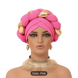 New African Ethnic Sponge Twist Braid Turban Hat