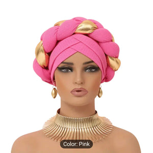 African Ethnic Sponge Twist Braid Turban Hat – Vibrant & Elegant Headwear for Every Occasion - Esther Collective store
