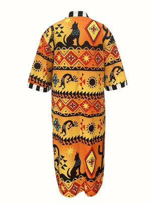 Geometric & Animal Print Geometric & Animal Print Open Front Top