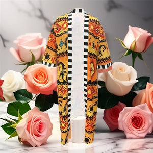 Geometric & Animal Print Geometric & Animal Print Open Front Top