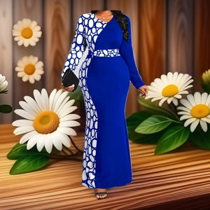 Geometric Elegance Mermaid Dress