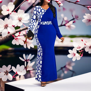 Geometric Elegance Mermaid Dress