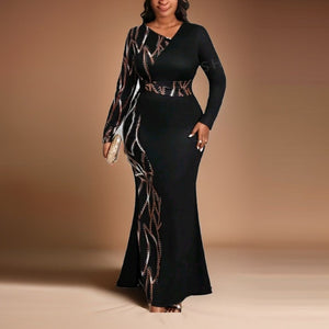 Geometric Elegance Mermaid Dress