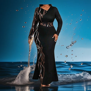 Geometric Elegance Mermaid Dress