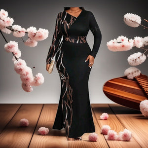 Geometric Elegance Mermaid Dress