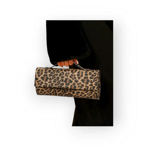 Chic Leopard Print Top Handle Bag – 2-Way Animal Print Handbag for Stylish, Everyday Elegance - Esther Collective store