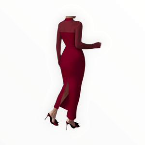 Elenzga Pink Elegant Mesh Splice Midi Dress – Chic, Sultry & Perfect for Special Events by Esther Collective store