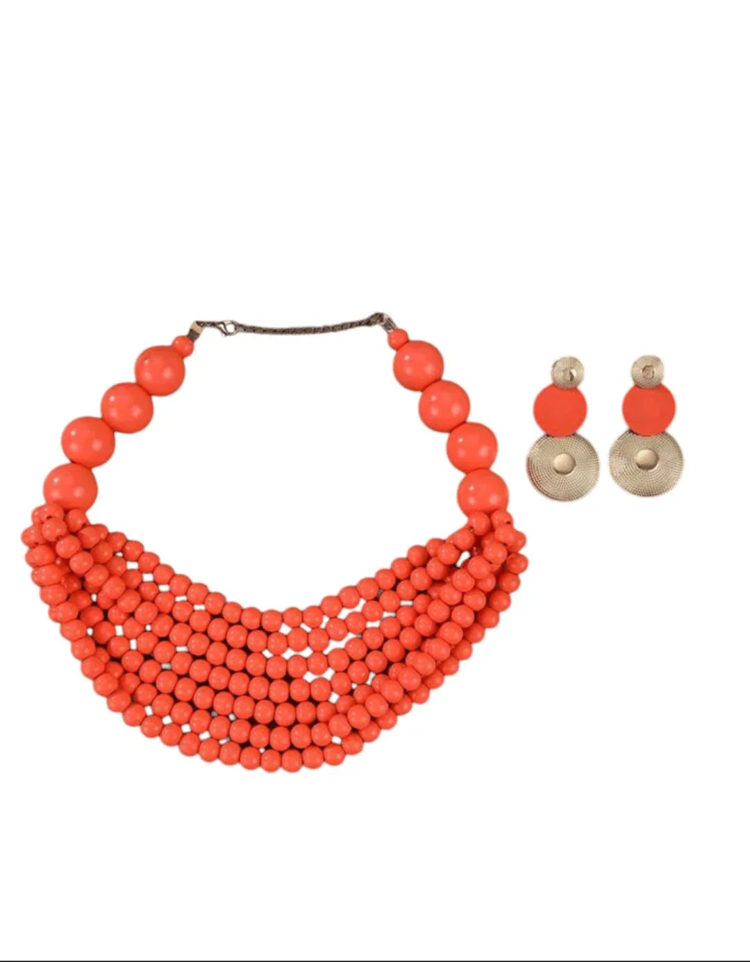 Bohemian Glow Jewelry Set – Bold Handcrafted Beaded Necklace & Earrings - Esther Collective store