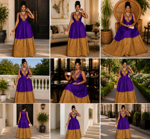Royal Elegance Maxi Dress – Luxury Sleeveless African-Inspired Evening Gown for Women by Esther Collective store
