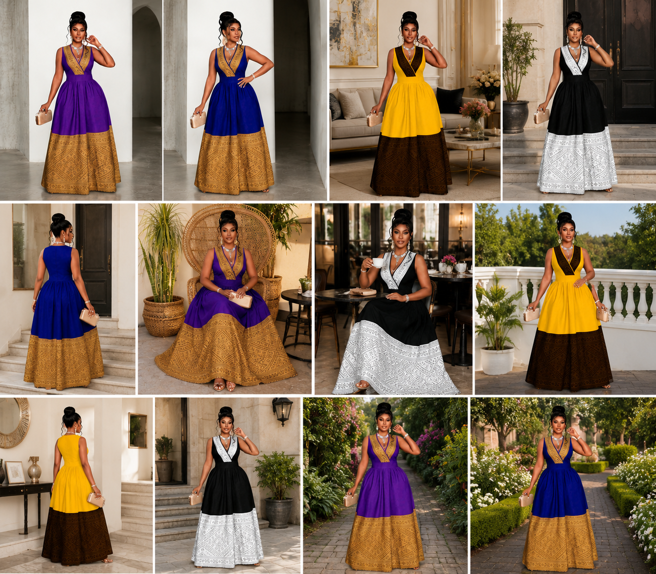 Royal Elegance Maxi Dress – Luxury Sleeveless African-Inspired Evening Gown for Women by Esther Collective store