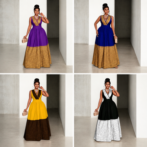 Royal Elegance Maxi Dress – Luxury Sleeveless African-Inspired Evening Gown for Women by Esther Collective store