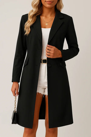 Chic Long Lapel Blazer Jacket – Black - Esther Collective store
