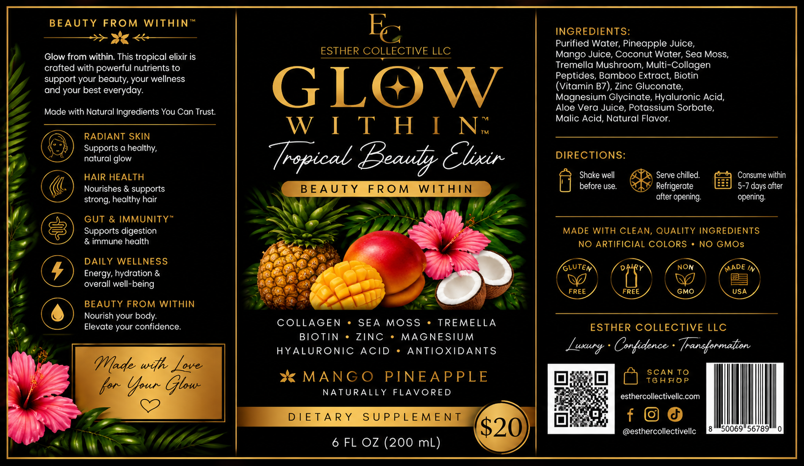 Glow Within Tropical Beauty Elixir by Esther Collective store