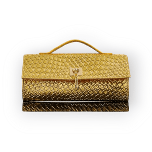 Golden Grace Woven Bag – Chic & Elegant Gold Woven Handbag | Esther Collective LLC by Esther Collective store