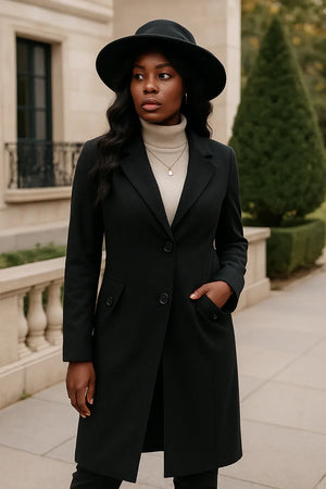 Chic Long Lapel Blazer Jacket – Black - Esther Collective store