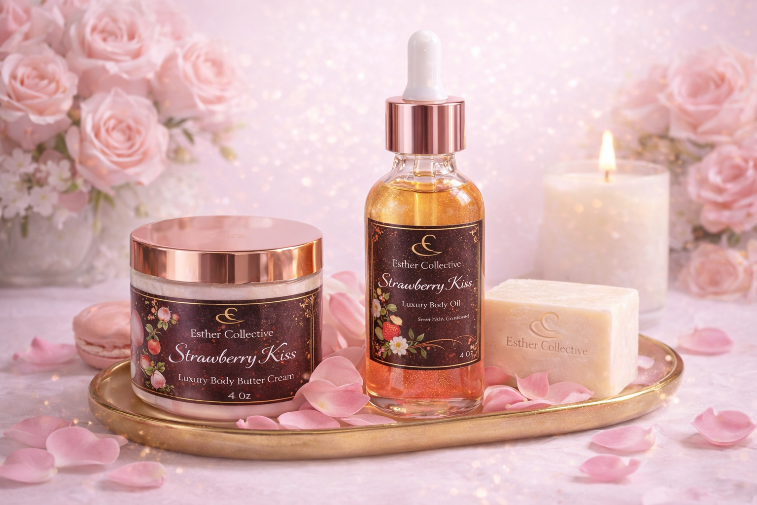 Valentine's Glow Ritual Body Set — 3-Piece Luxury Set in 4 Romantic Scents by Esther Collective