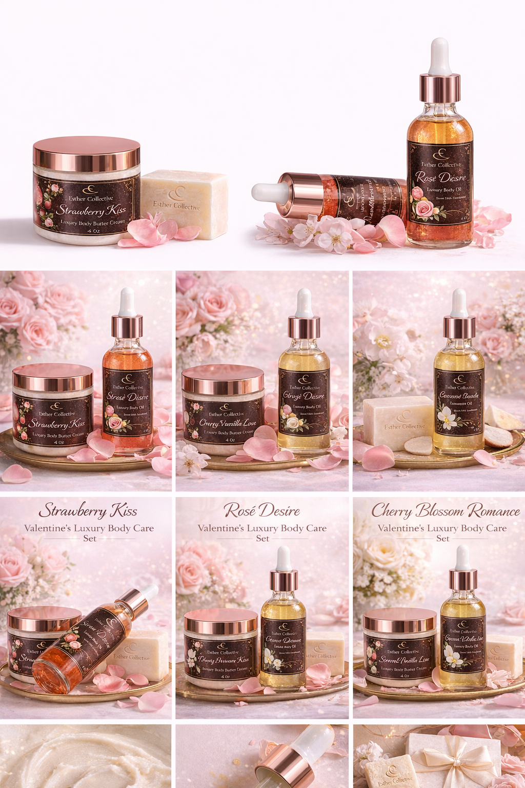Valentine's Glow Ritual Body Set — 3-Piece Luxury Set in 4 Romantic Scents by Esther Collective