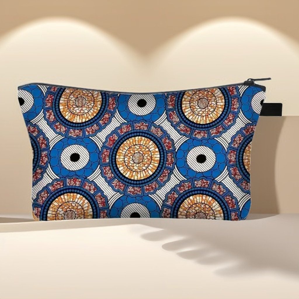 Ethnic Print Cosmetic Bag - Afro Ladies Toiletry Bag