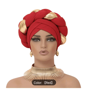 New African Ethnic Sponge Twist Braid Turban Hat