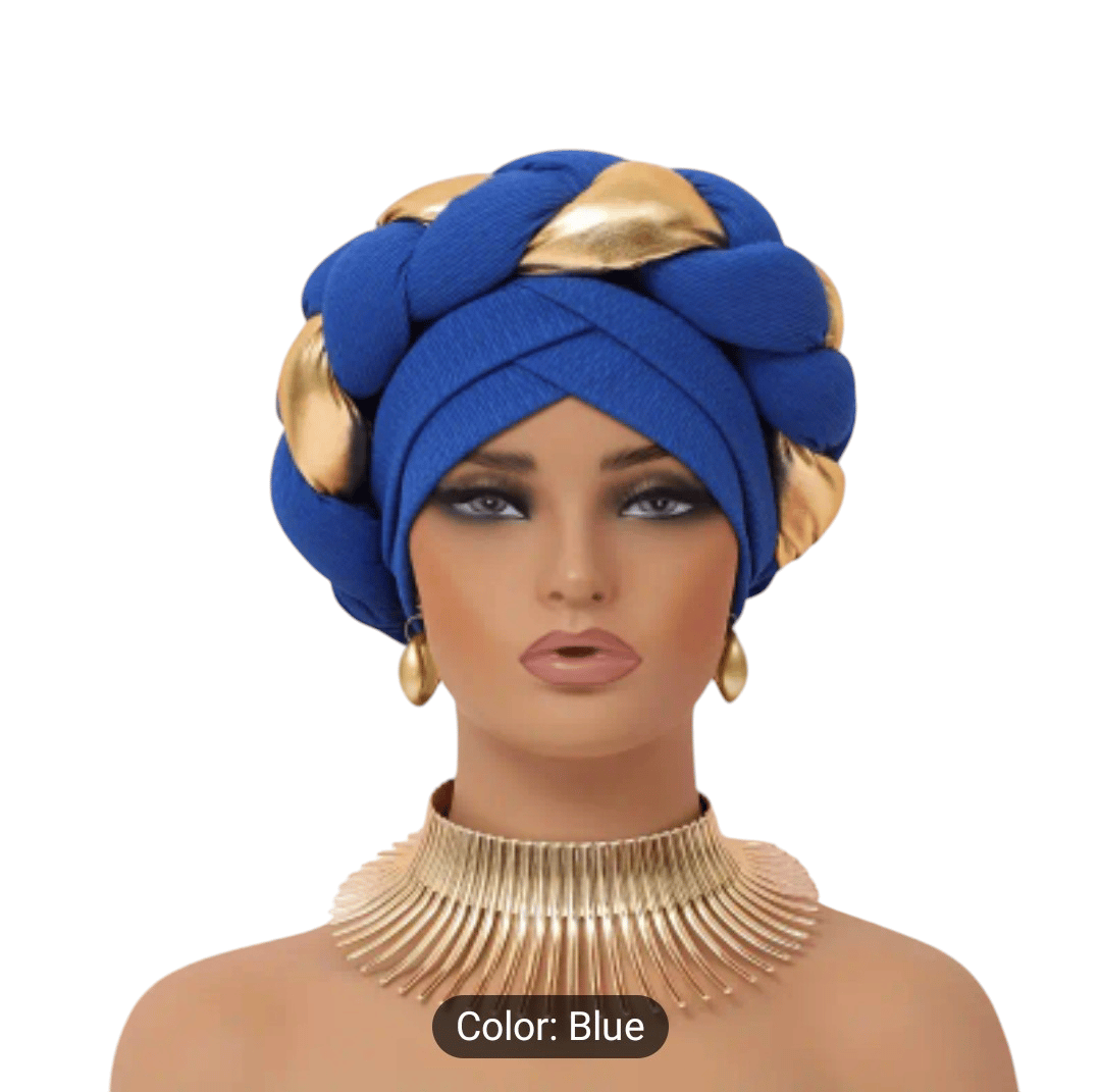 New African Ethnic Sponge Twist Braid Turban Hat