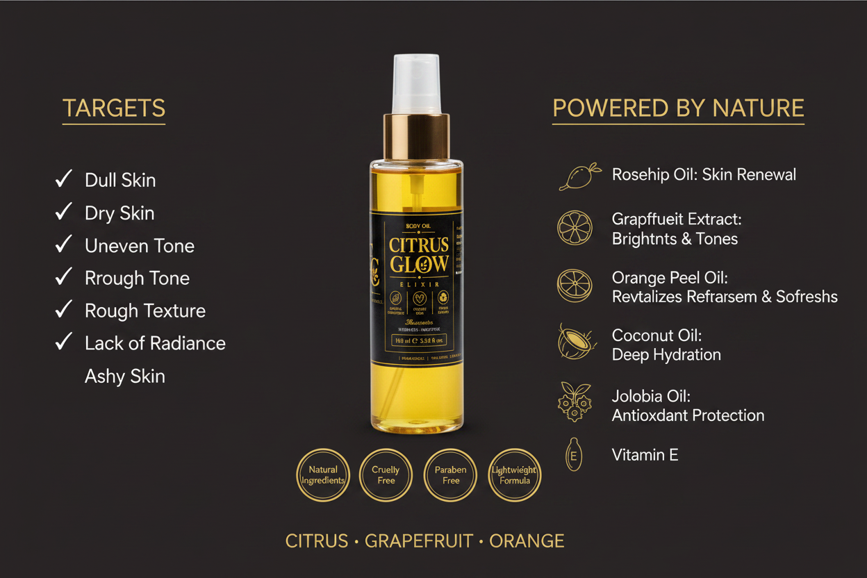 Citrus Glow Elixir Body Oil by Esther Collective store