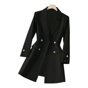 Double-Breasted Luxe Waist-Cinched Blazer Coat – Black (M & L Available) by Esther Collective store