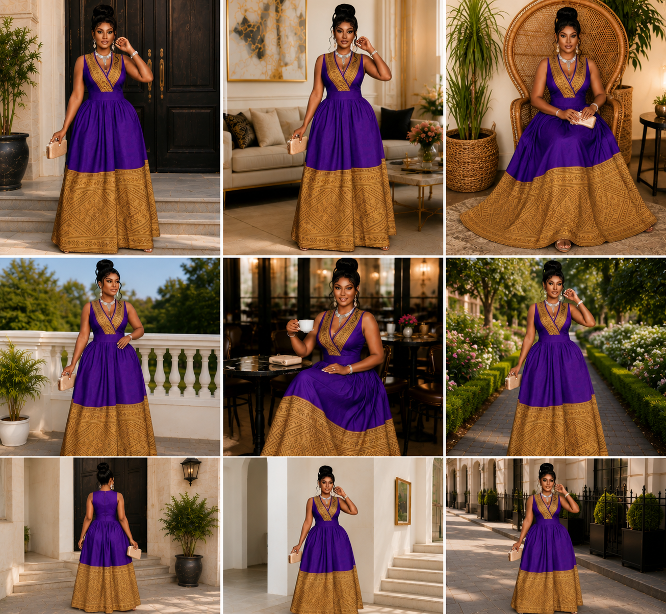 Royal Elegance Maxi Dress – Luxury Sleeveless African-Inspired Evening Gown for Women by Esther Collective store