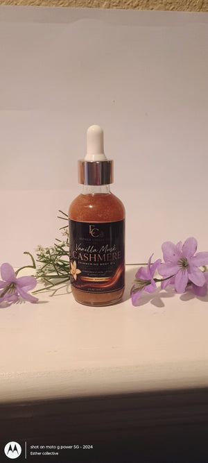 Vanilla Musk Cashmere Shimmering Body Oil by Esther Collective store