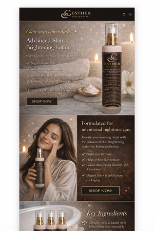 ✨ Advanced Skin Brightening Lotion — Even Tone • Radiance • Nighttime Renewal by Esther Collective store