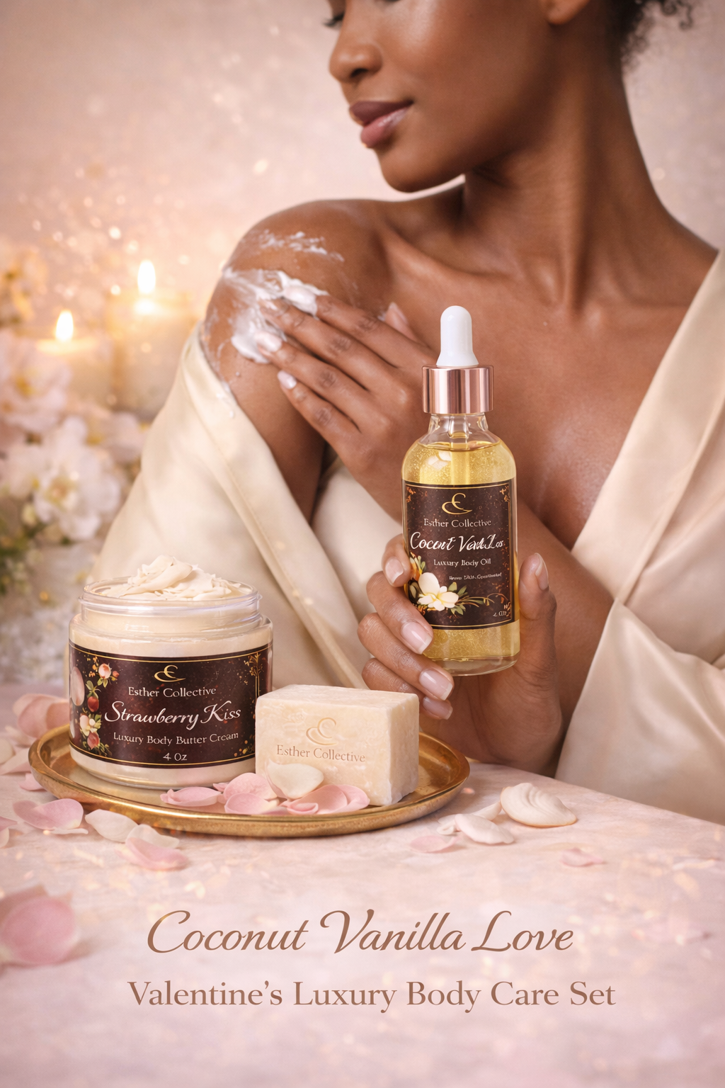 Valentine's Glow Ritual Body Set — 3-Piece Luxury Set in 4 Romantic Scents by Esther Collective