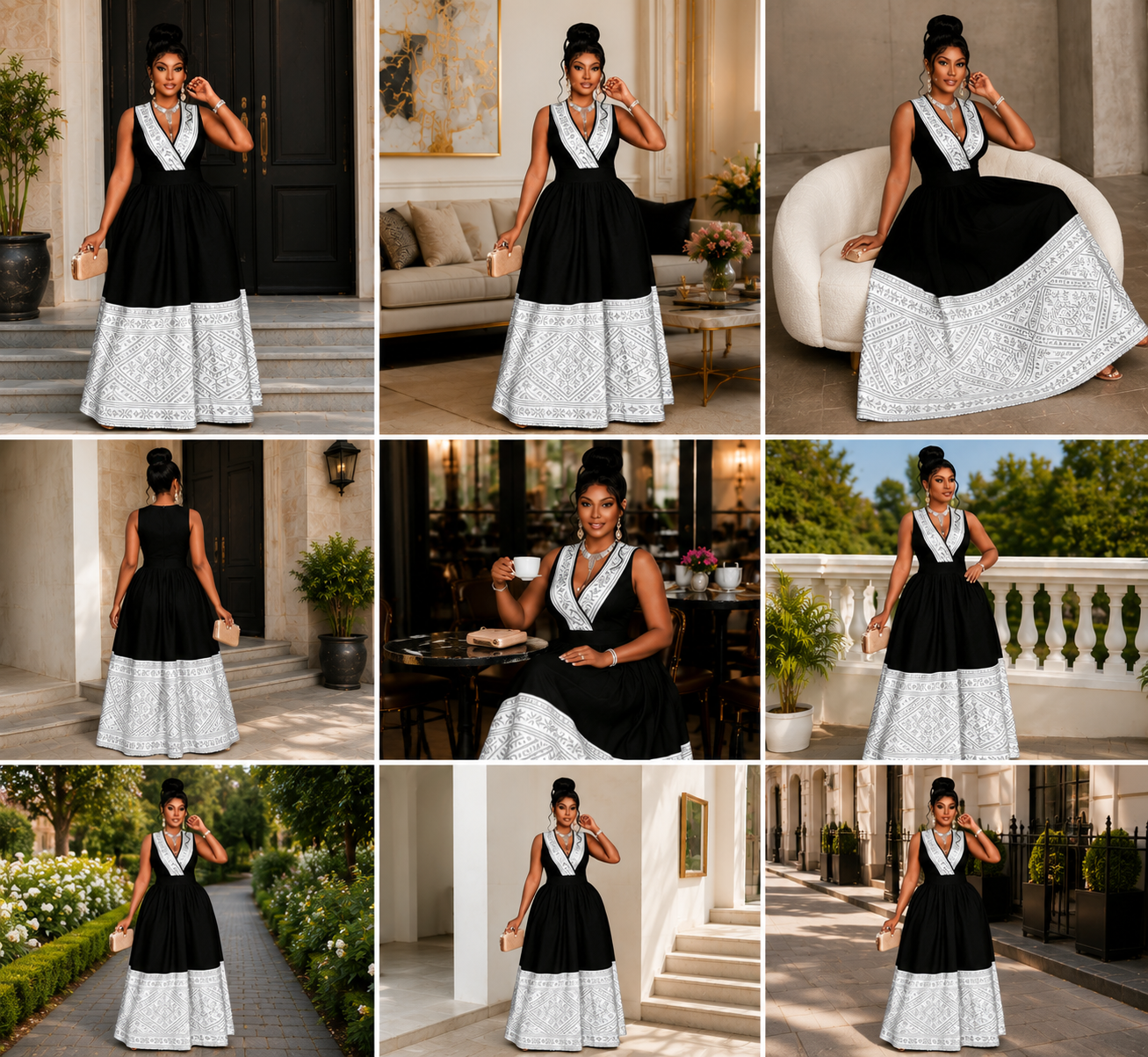 Royal Elegance Maxi Dress – Luxury Sleeveless African-Inspired Evening Gown for Women by Esther Collective store